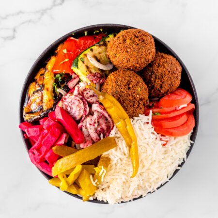 Falafel Over Rice by zakis halal food